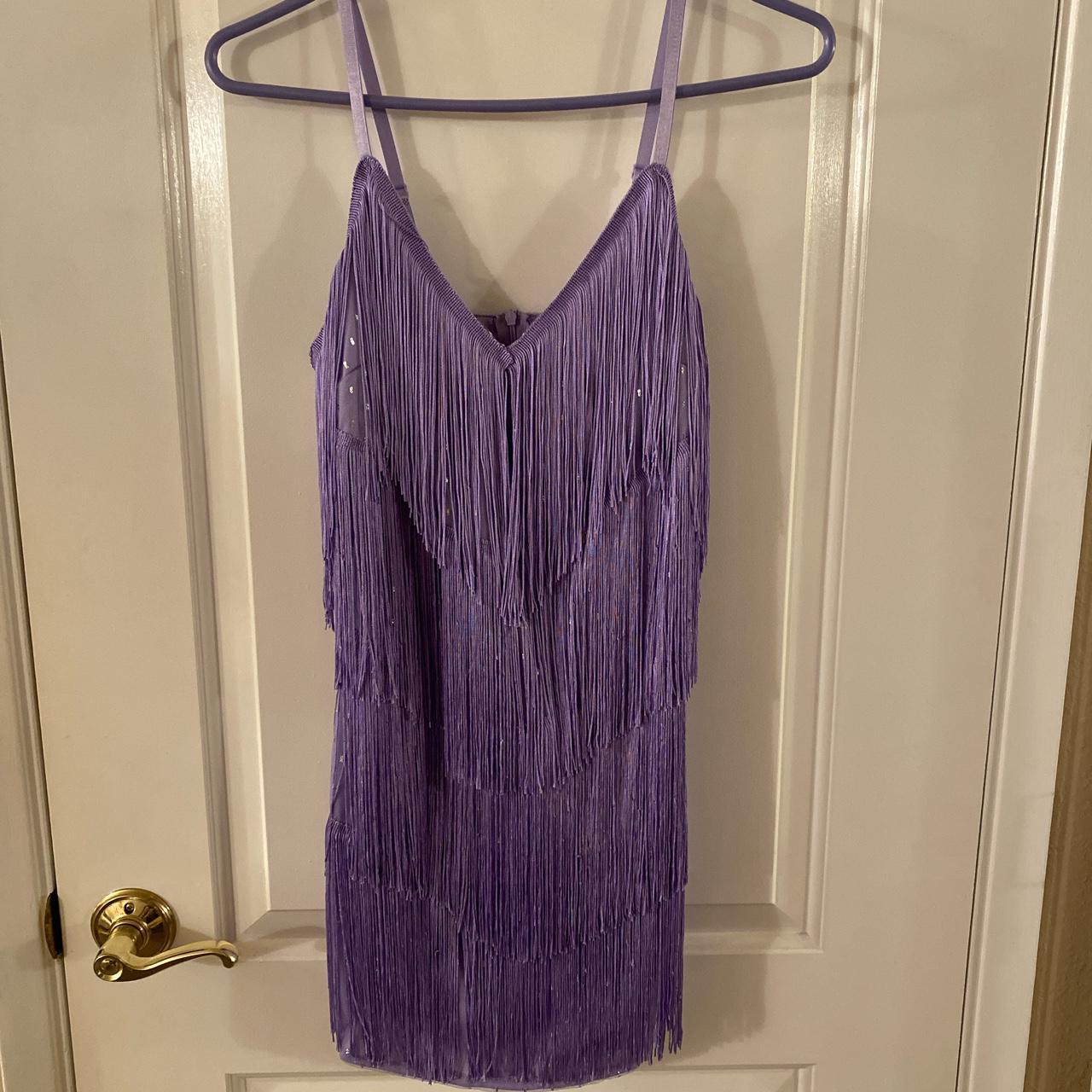 Purple fringe dress Never worn Perfect for taylor... - Depop