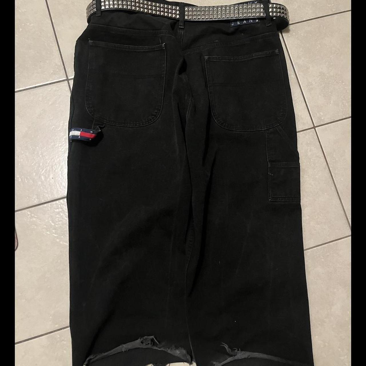 black baggy tommy hilfiger jeans 40x26 - Depop