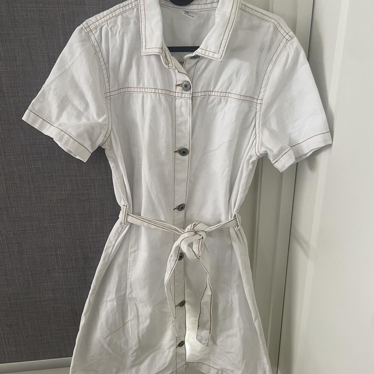 Kmart size 10 white denim dress Depop