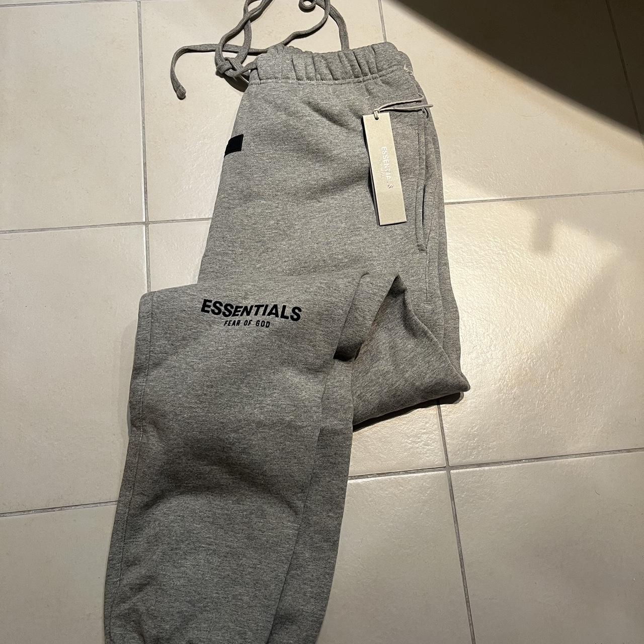 Essentials tracksuit bottoms Dark oatmeal s22 Size... - Depop