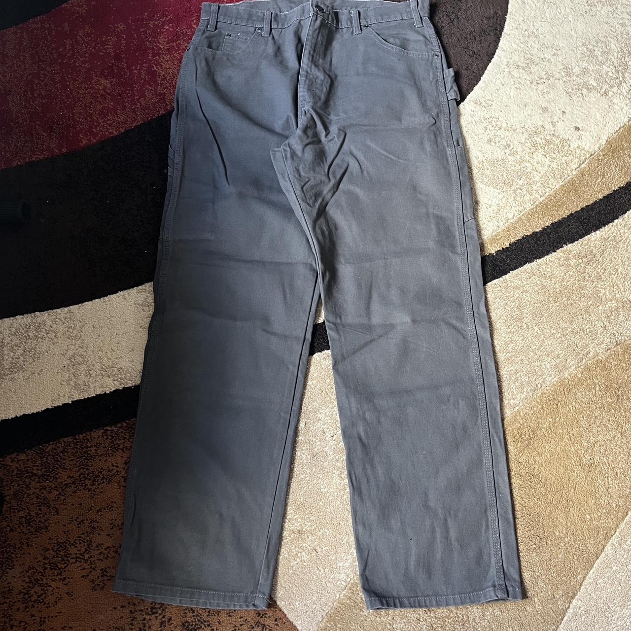 Dickies baggy grey carpenters pants! Size:... - Depop