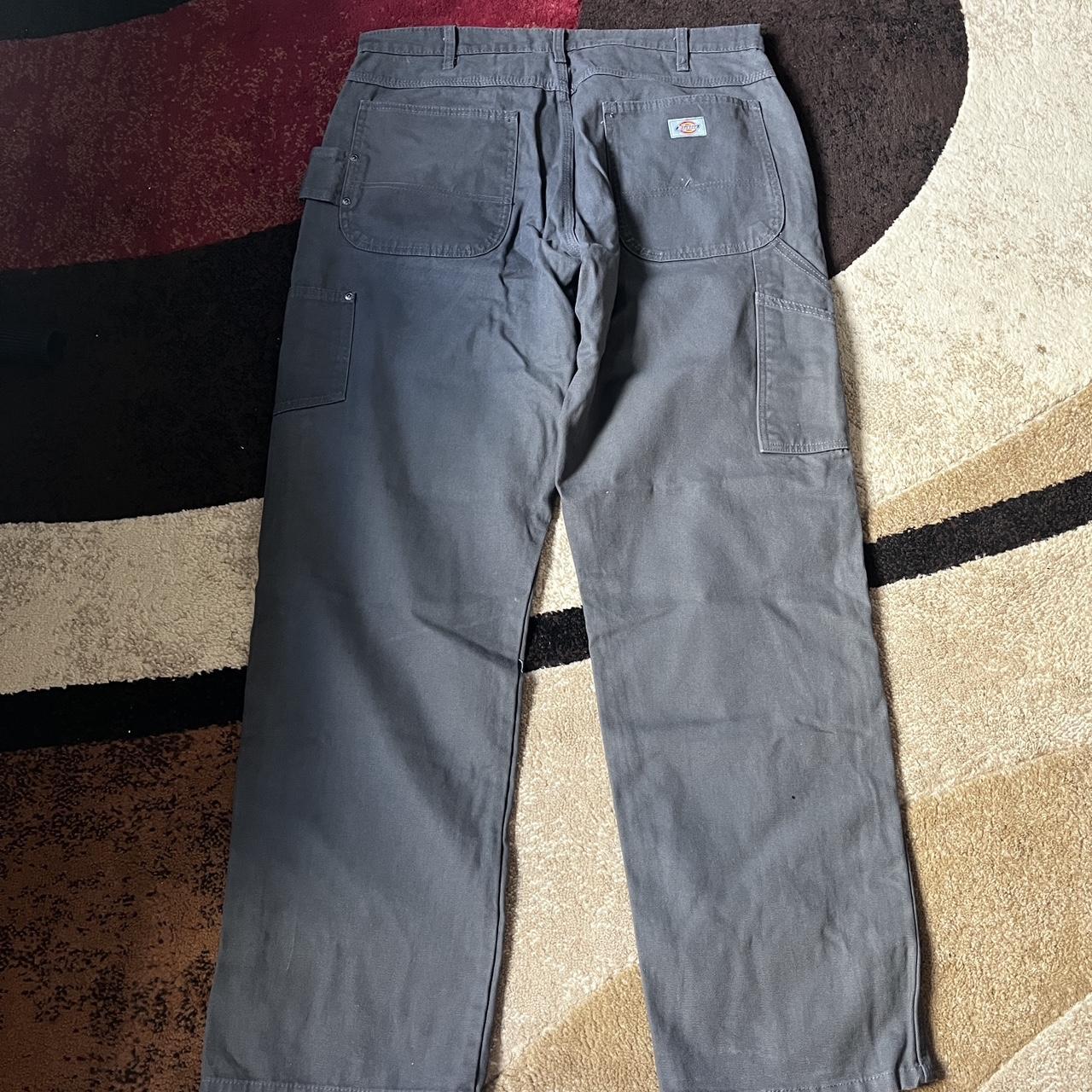 Dickies baggy grey carpenters pants! Size:... - Depop
