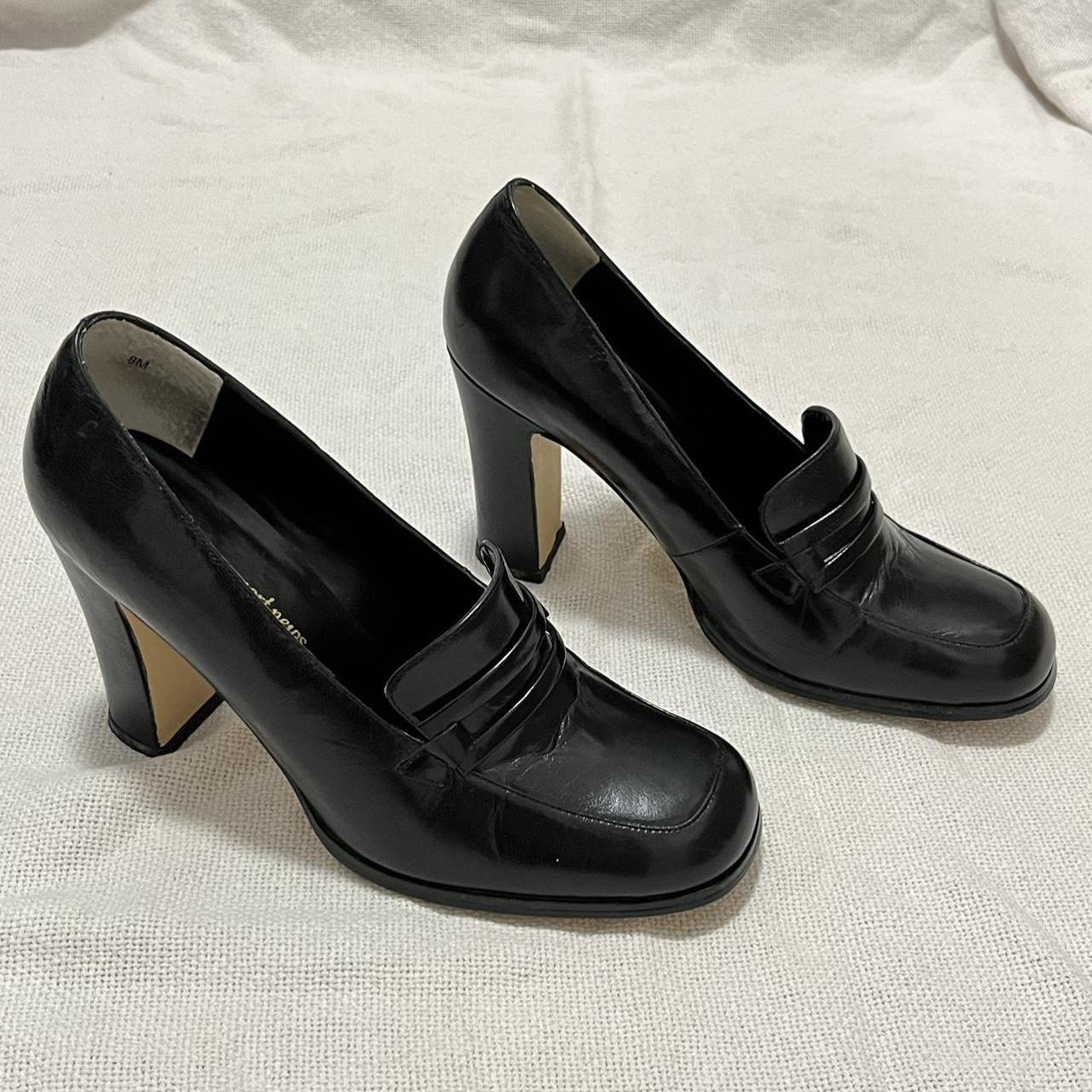 vintage black loafer pumps 90s vintage brand is... - Depop