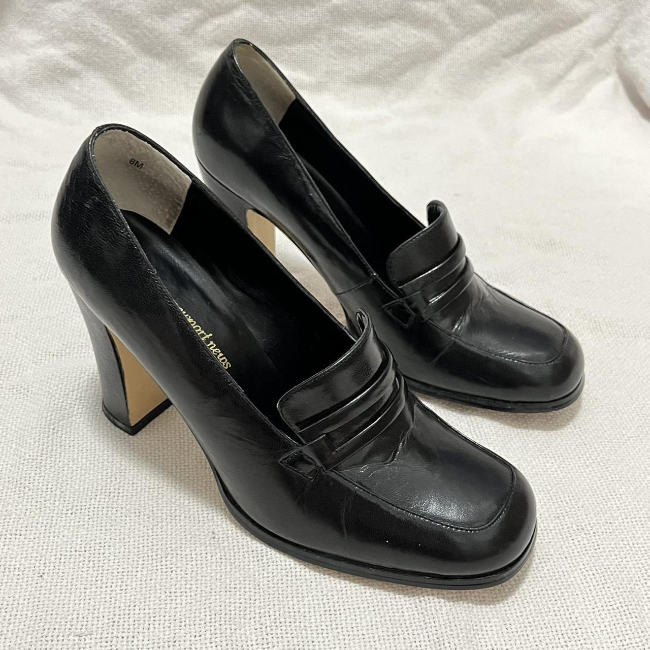 vintage black loafer pumps 90s vintage brand is... - Depop