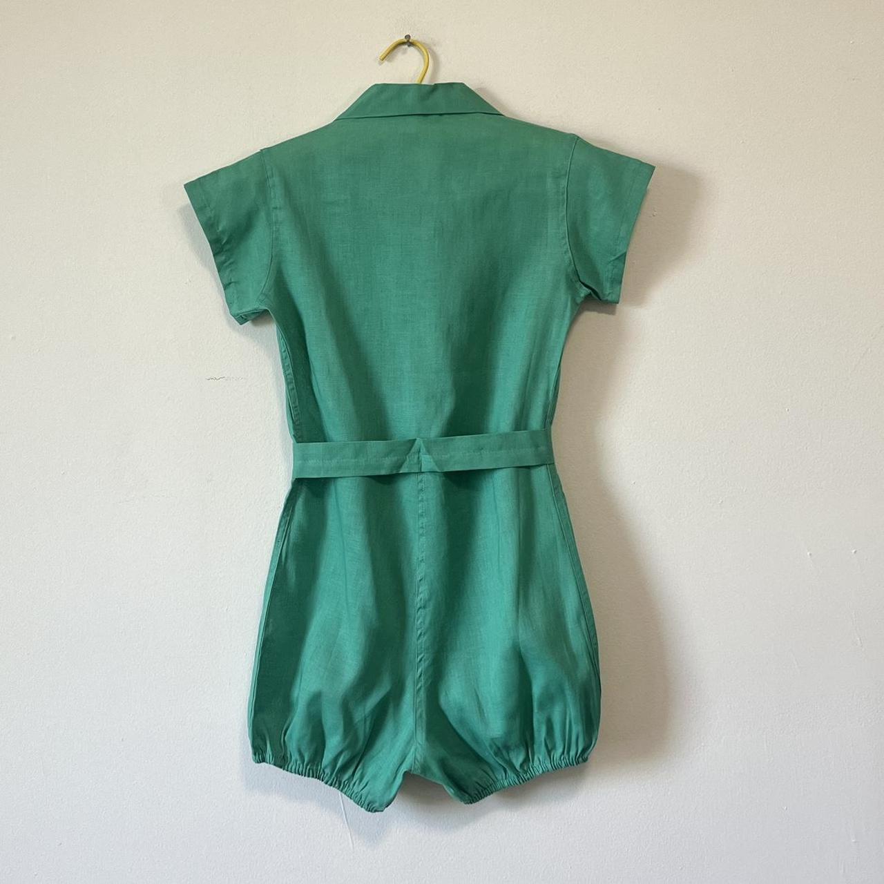 Vintage Women's Romper - Green - S – vintage teal… - image 4