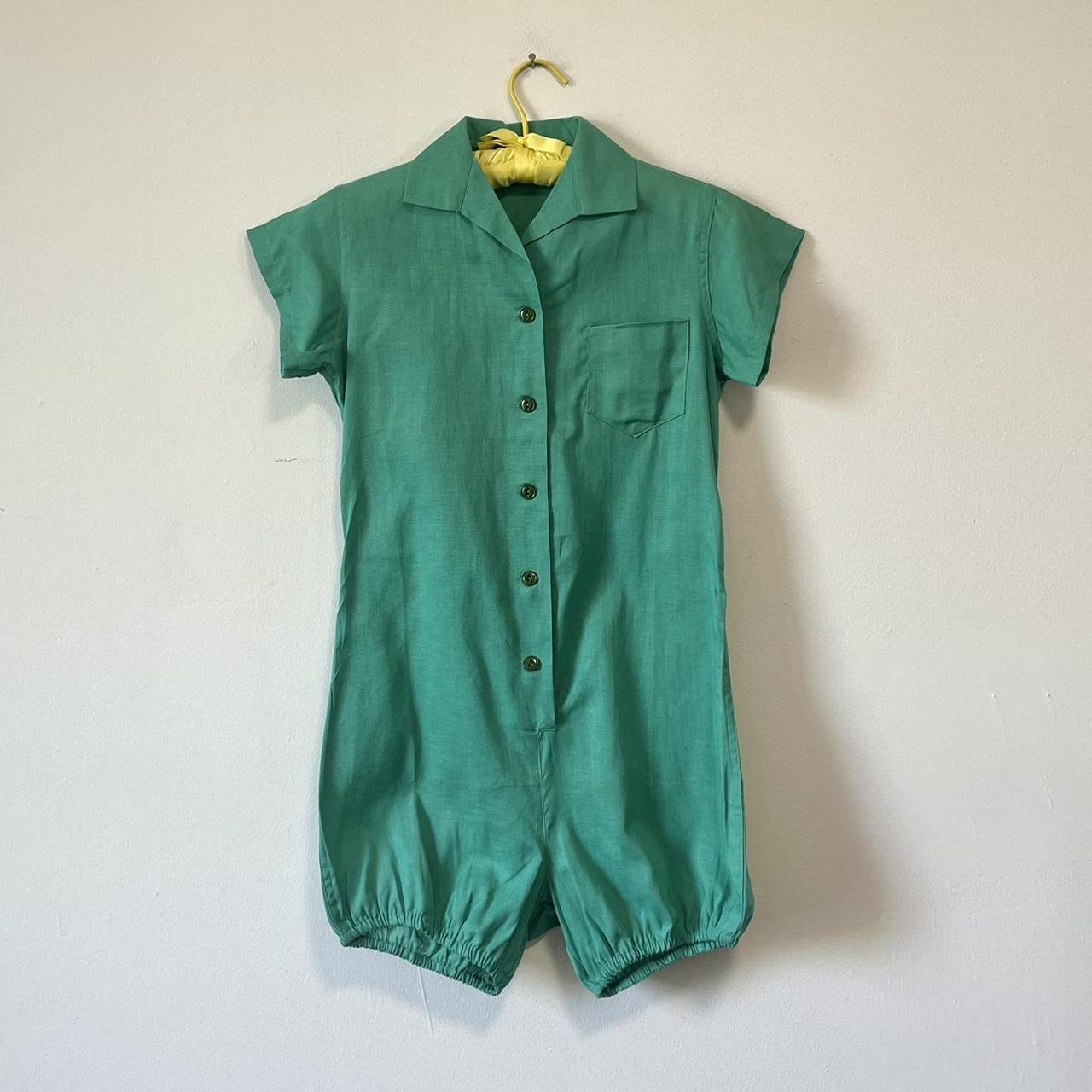 Vintage Women's Romper - Green - S – vintage teal… - image 5