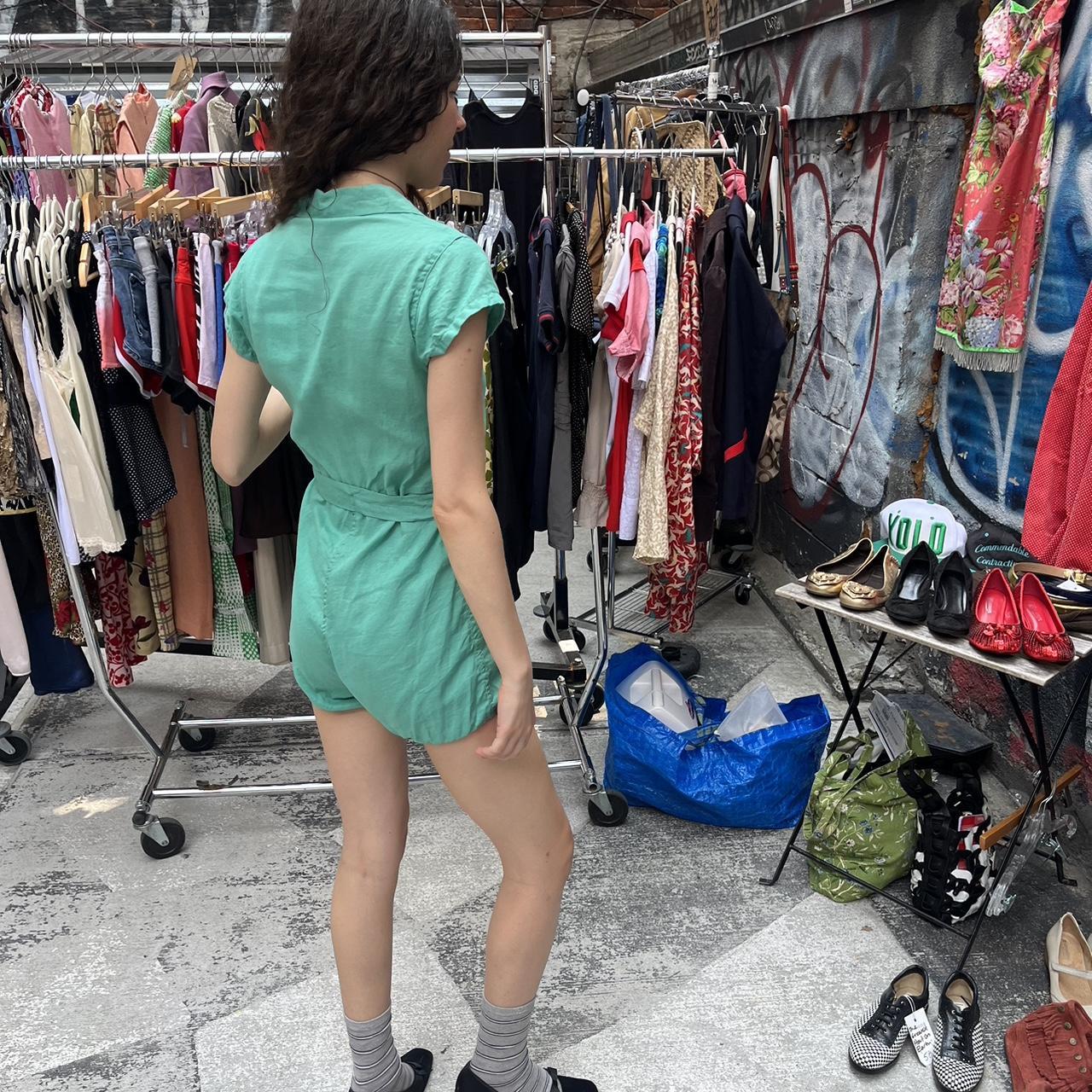 Vintage Women's Romper - Green - S – vintage teal… - image 3