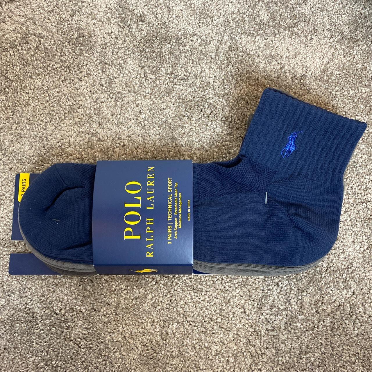 Ralph Lauren Men s Technical Sport Blue Grey Socks 3. Depop