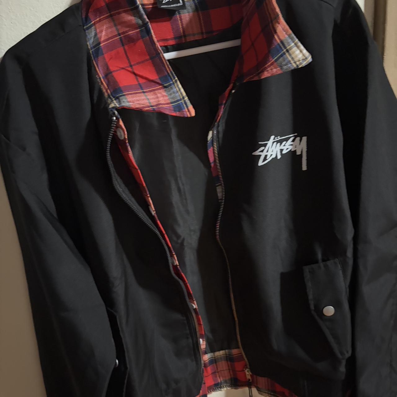 Plaid stussy-jacket - Depop