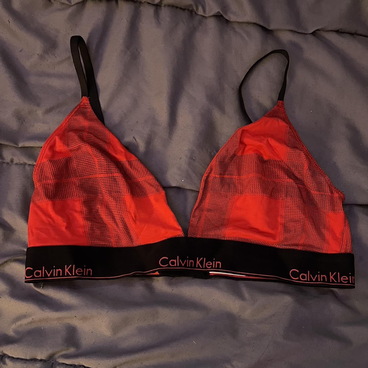 calvin klein deep cut bralette Worn once around the... Depop