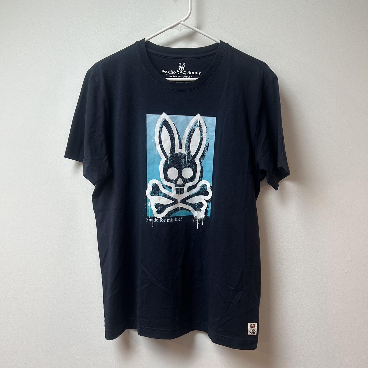 Psycho Bunny Men's Navy and Blue T-shirt