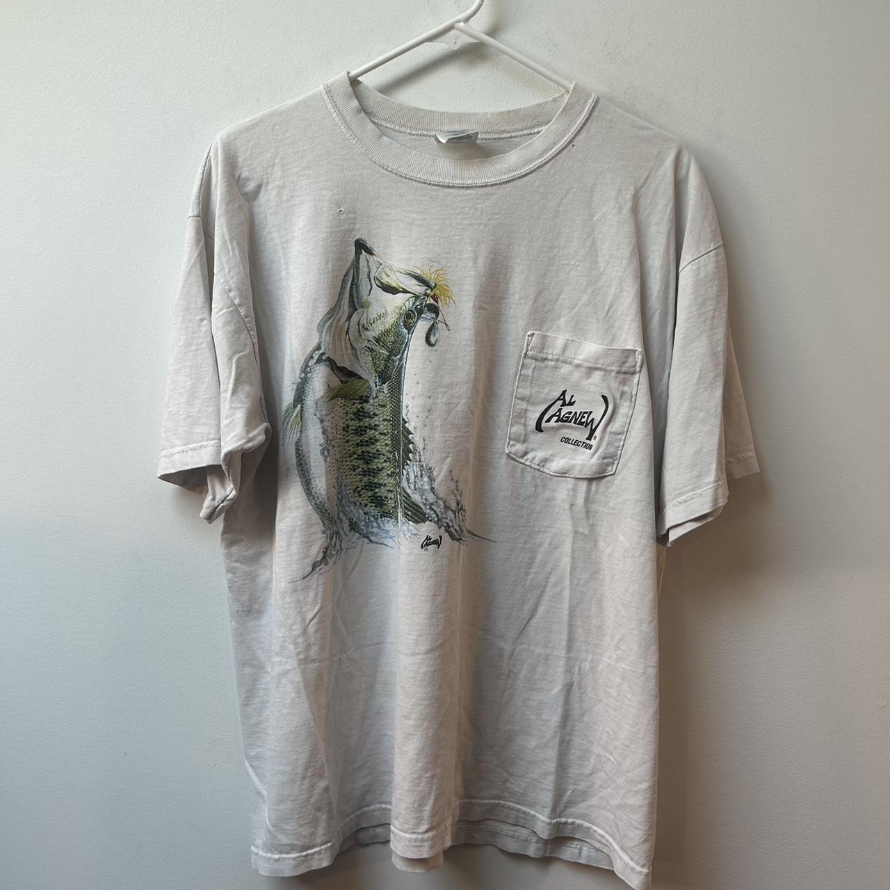 Pre-owned Vintage 90s Mens Fishing Bass T-shirt Size - Depop