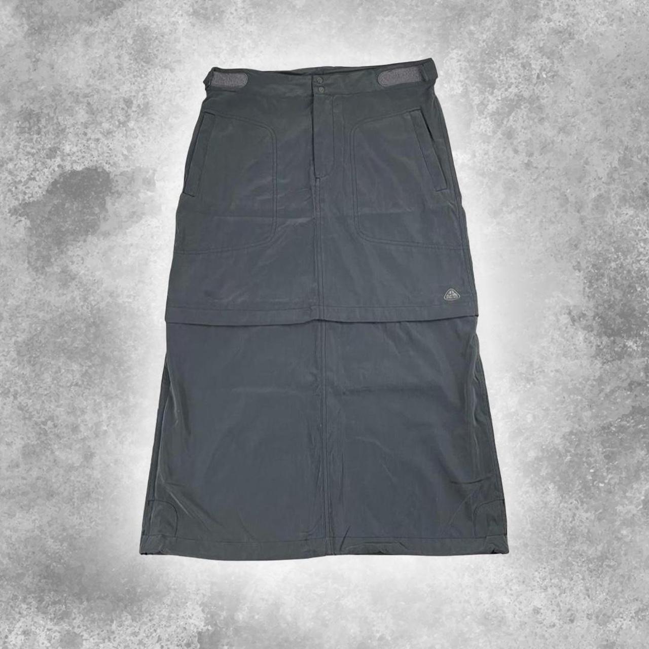 Vintage Nike ACG cargo skirt 2-1 mini maxi grey - | Depop