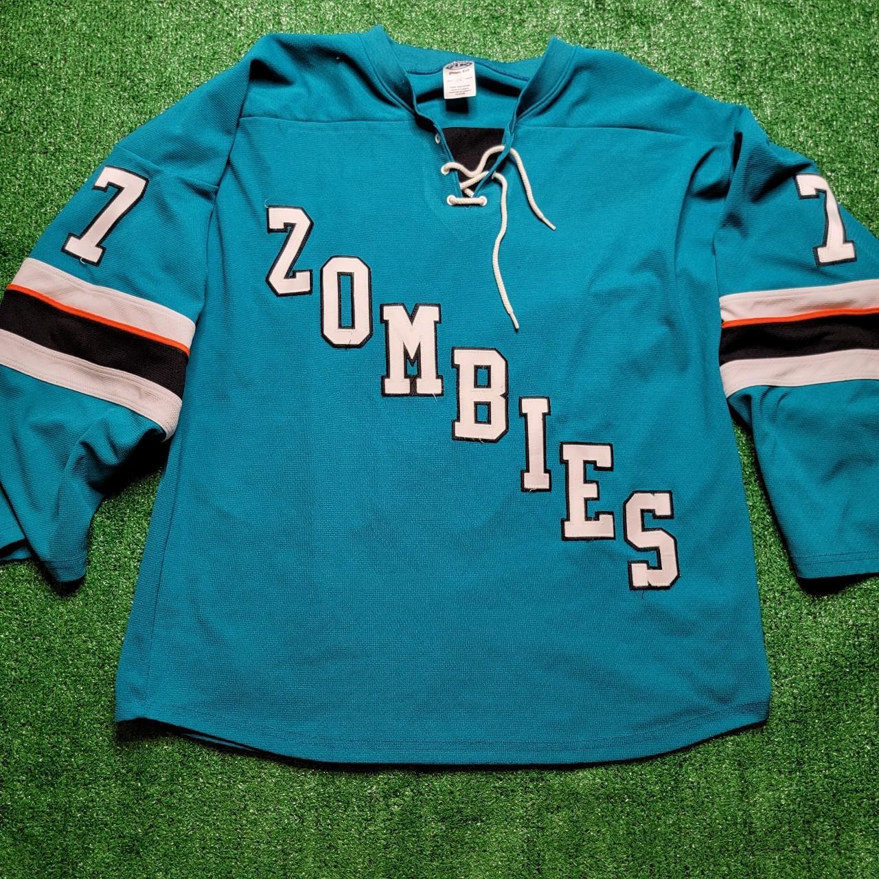 Zombies Hockey Jersey Size Large Measurements in... Depop