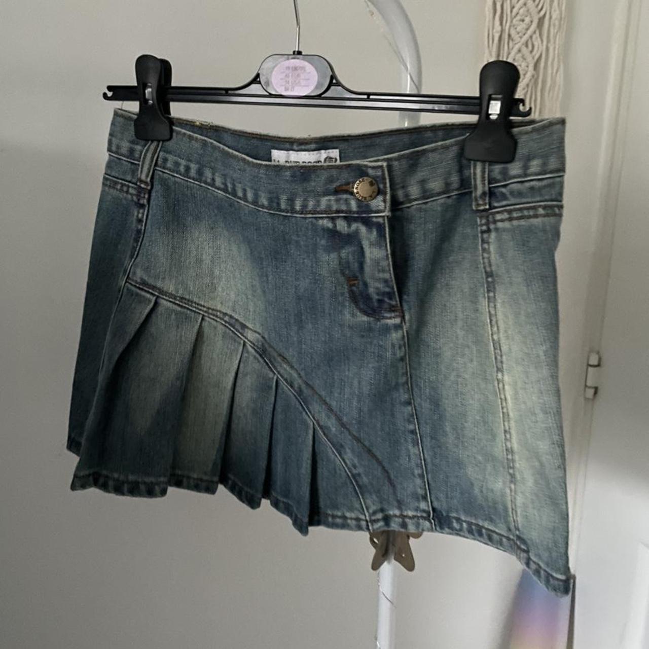 Denim Miniskirt, The most beautiful vintage denim... - Depop