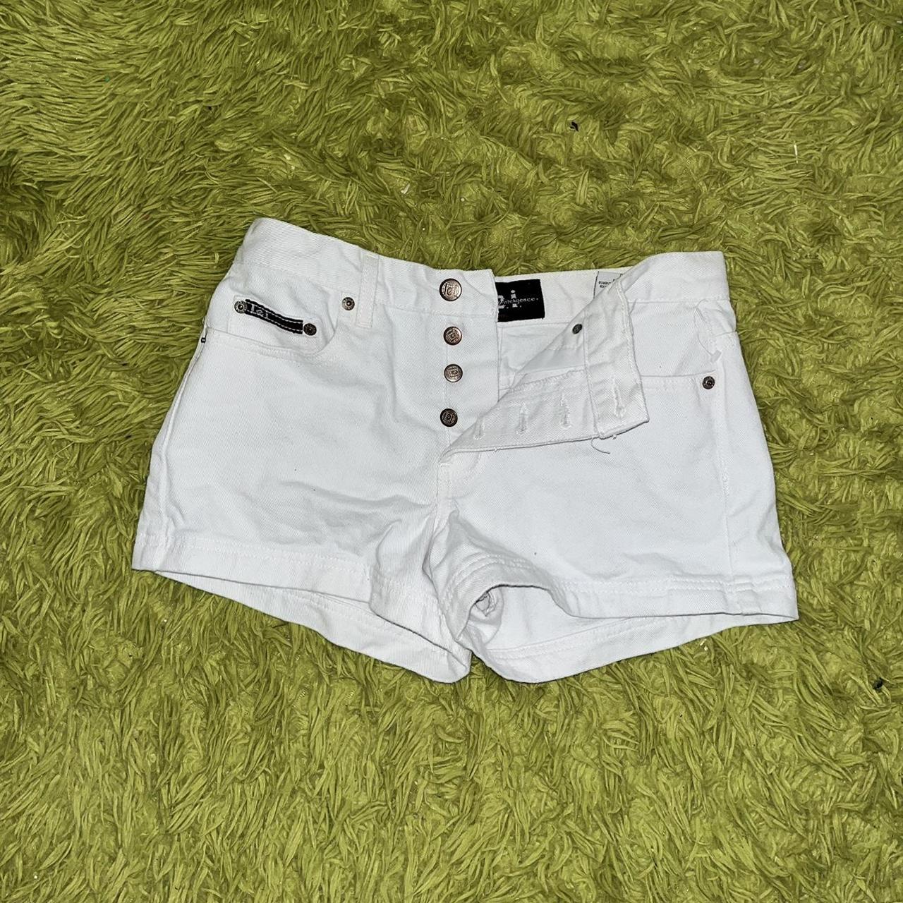 Mid rise lei white shorts. No stains. Worn... - Depop