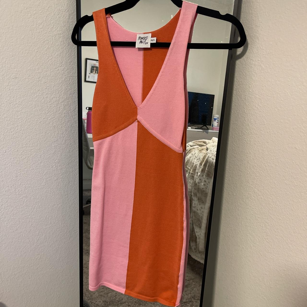 Princess Polly Women's Pink and Orange Dress Depop