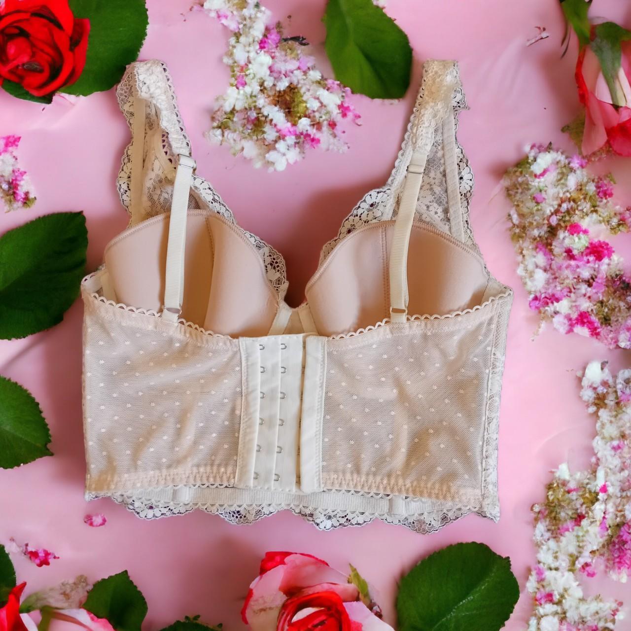 Victoria's Secret Lace Corset Top Cream Colour Size... Depop
