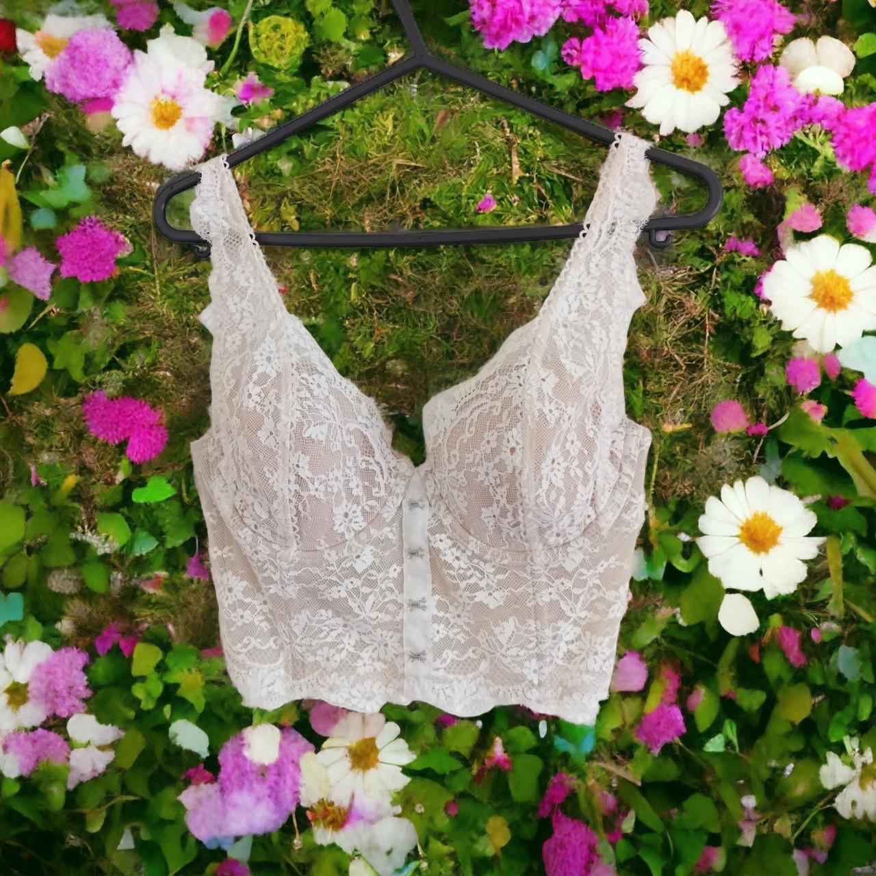 Victoria's Secret Lace Corset Top Cream Colour Size... Depop