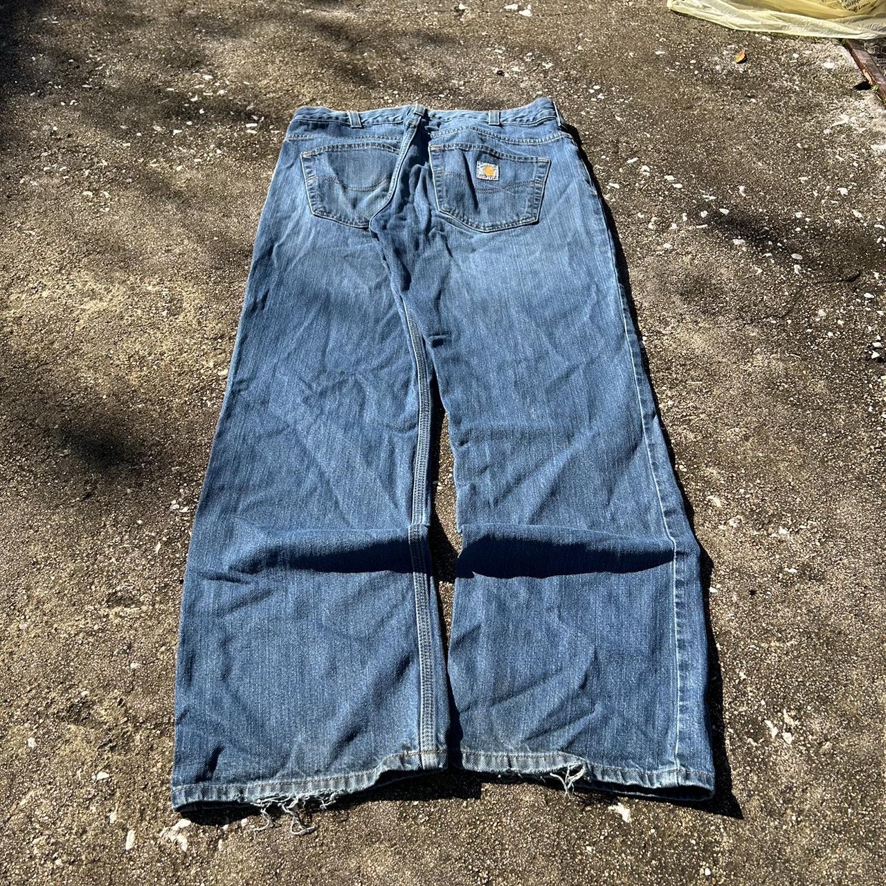 Vintage Y2K Carhartt workwear straight fit jeans.... - Depop