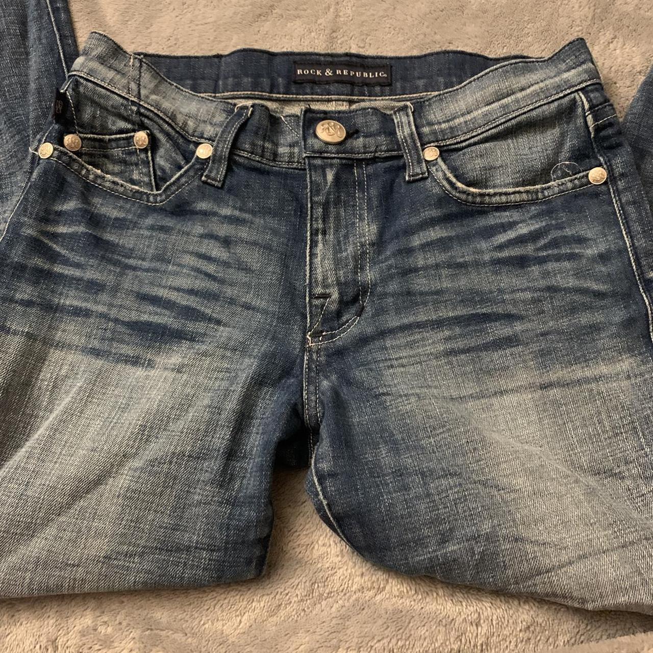 rock and republic jeans rlly cool back design size... - Depop