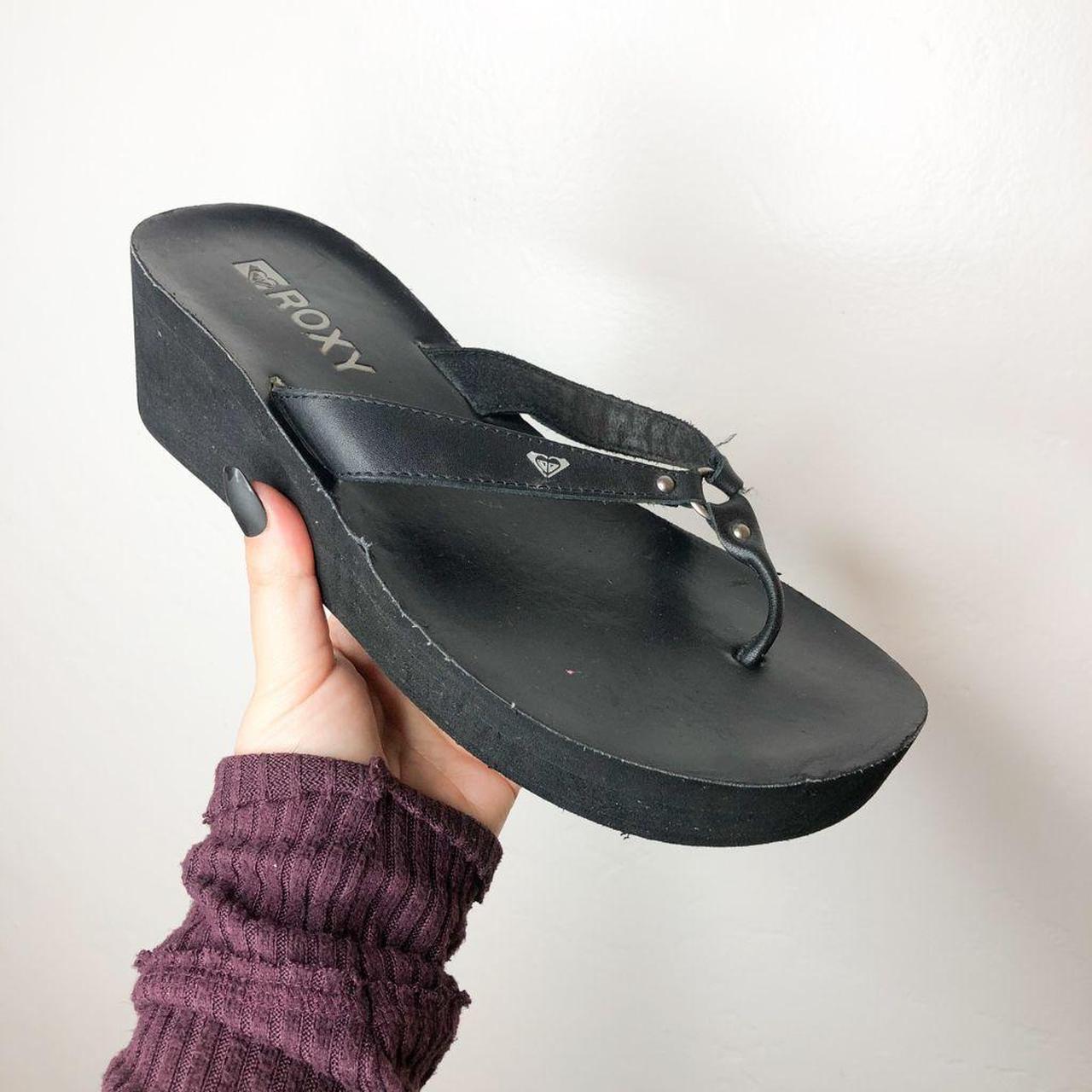 Y2k Roxy wedge sandals size 9 Color:... - Depop