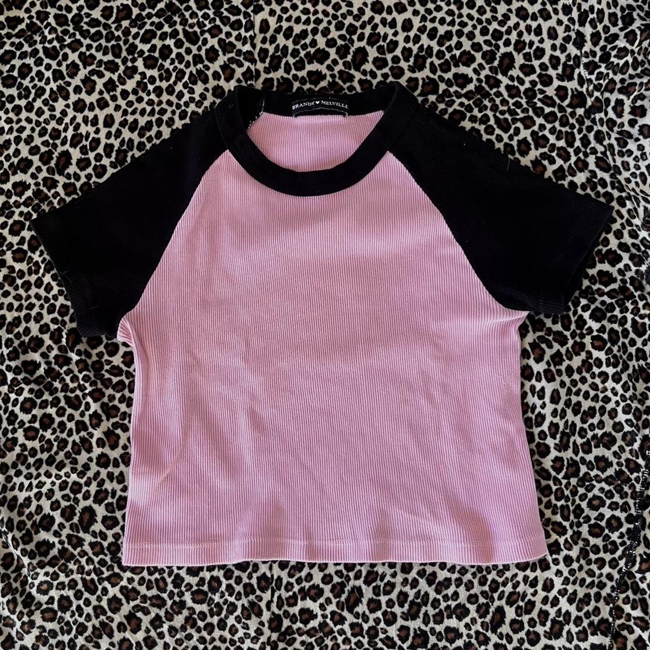 Pink and black Bella crop top Very faint stains on... - Depop