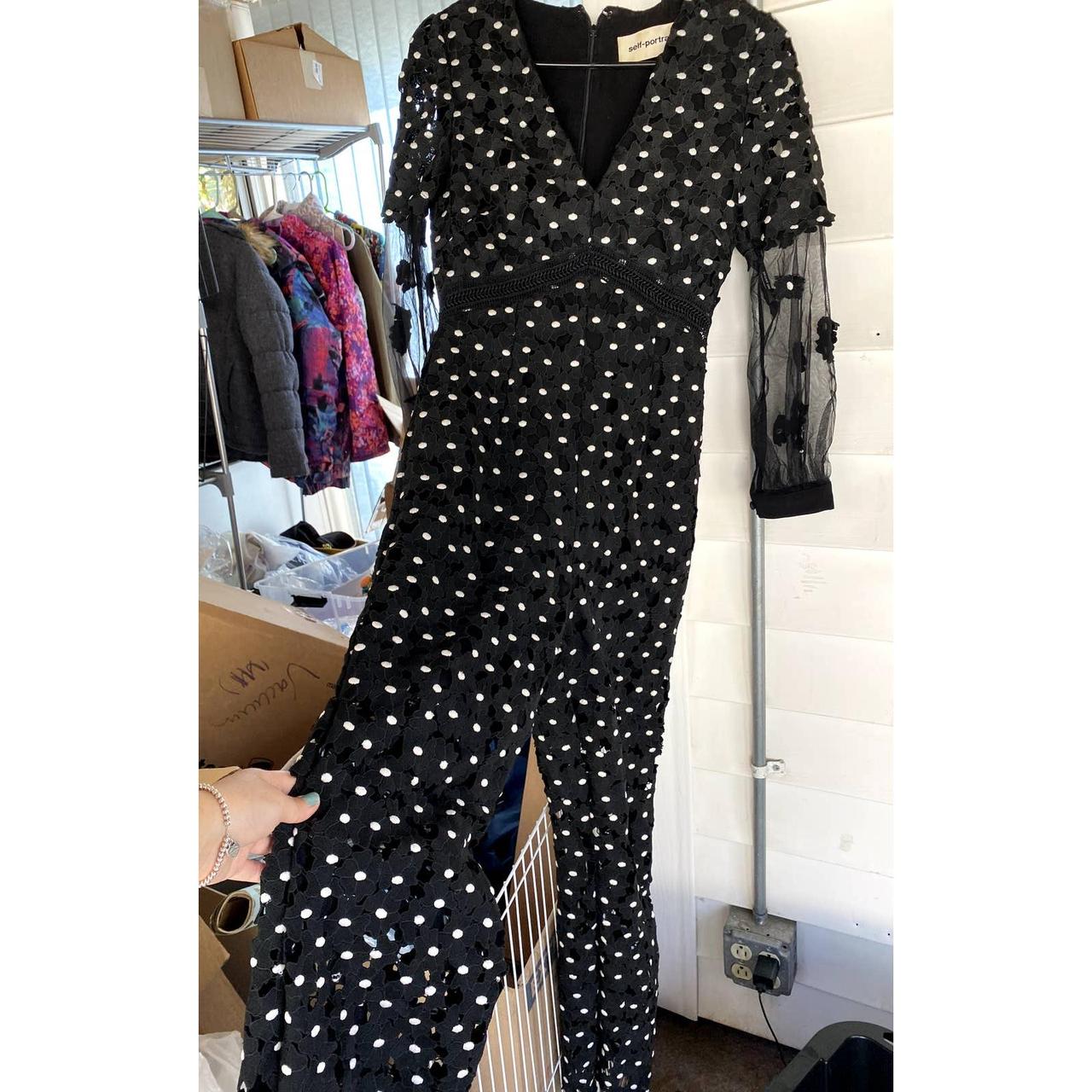 Self Portriat Black Dot Daisy Lace US4