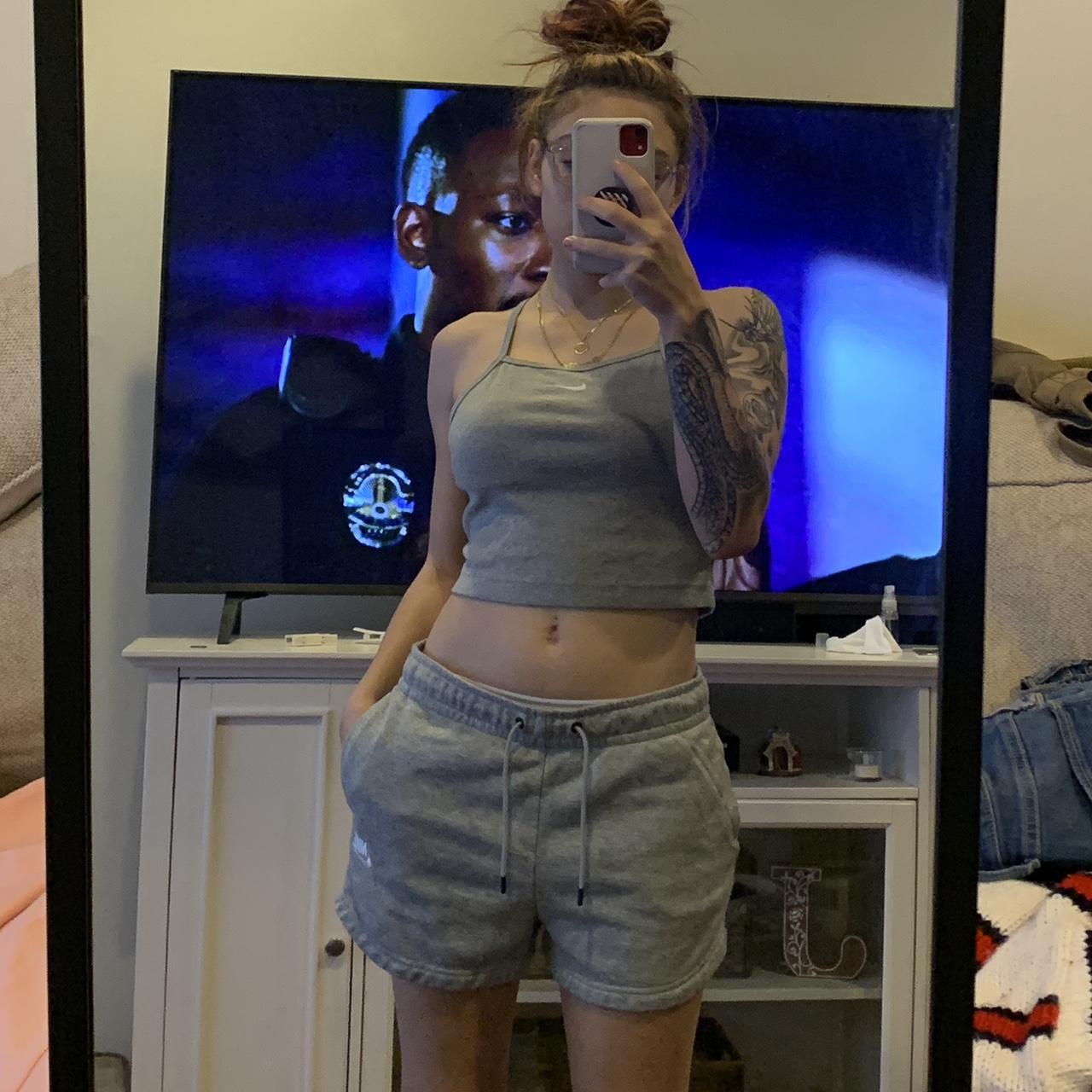 nike grey gym top