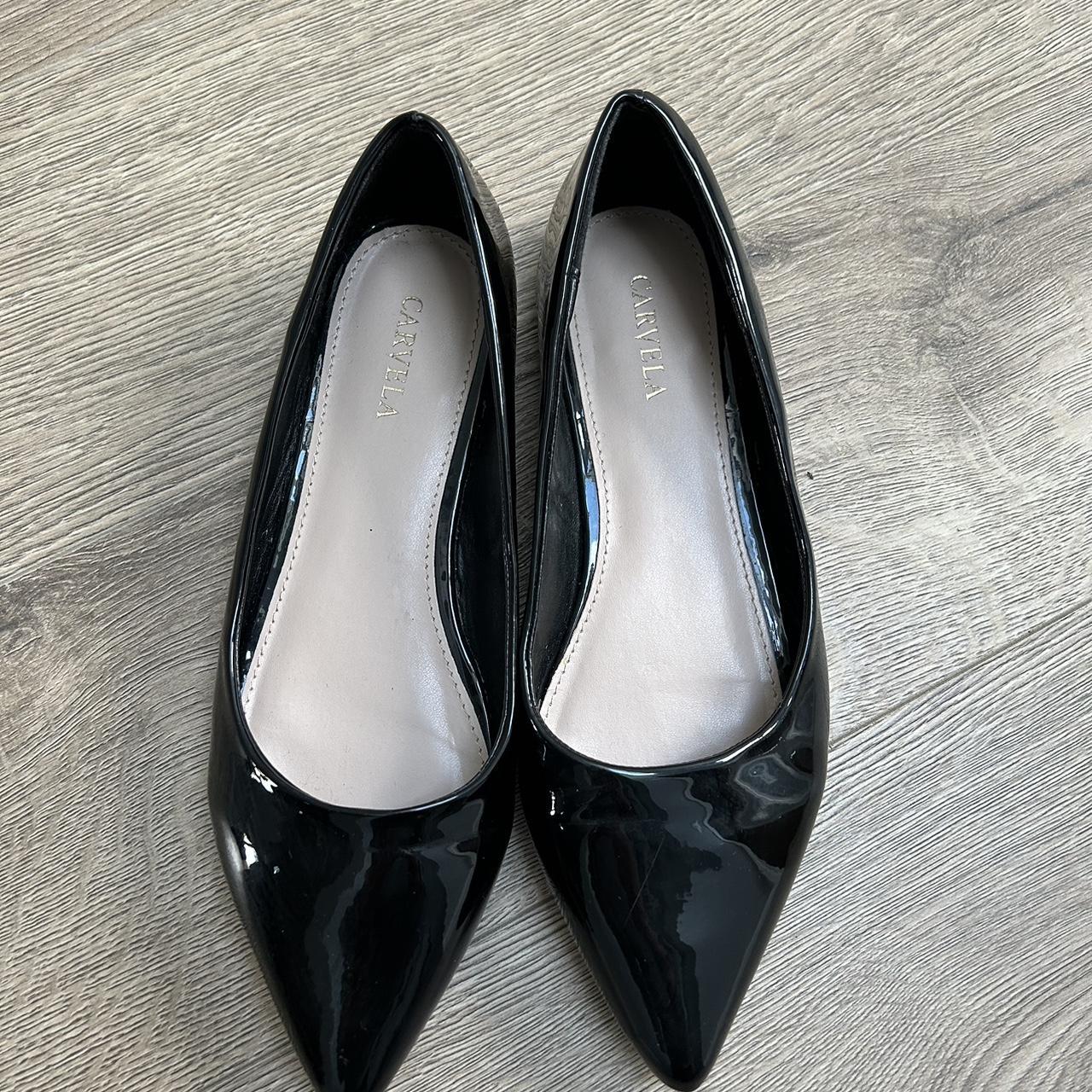 CARVELA black patent flat shoes size Depop