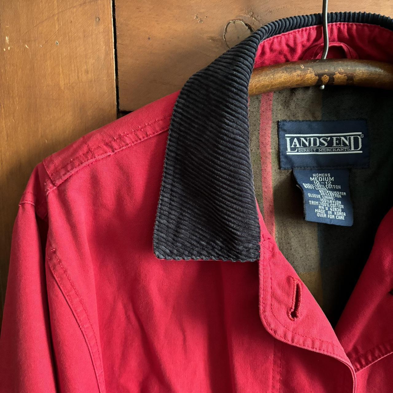 Lands End Chore Coat cherry red chore coat // lands... Depop