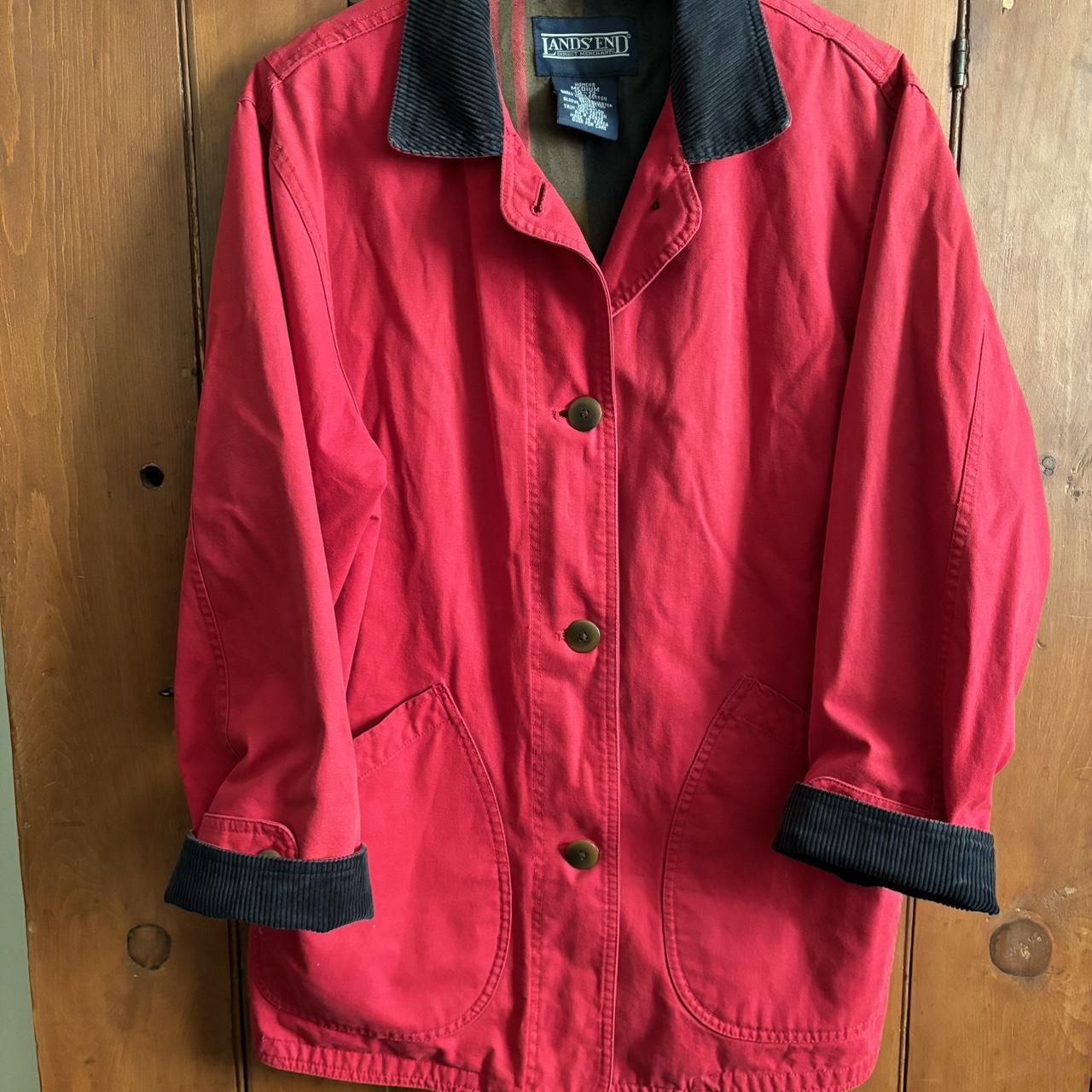 Lands End Chore Coat cherry red chore coat // lands... Depop