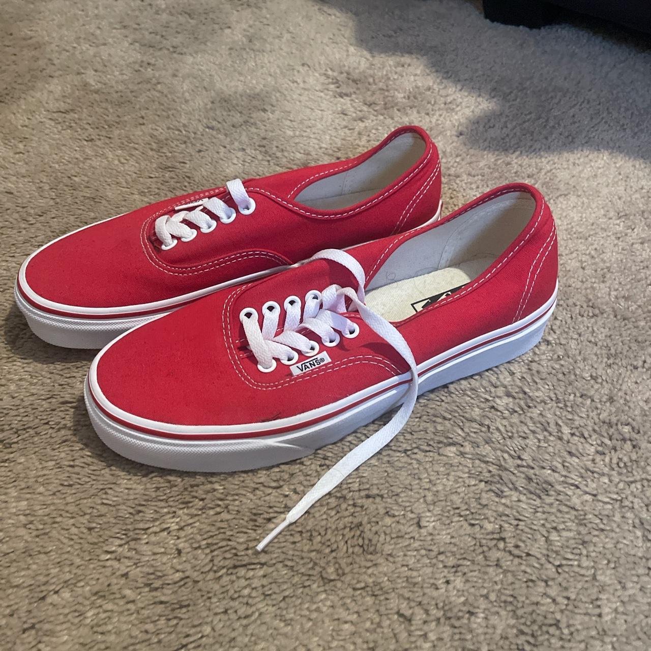 Red classic best sale vans