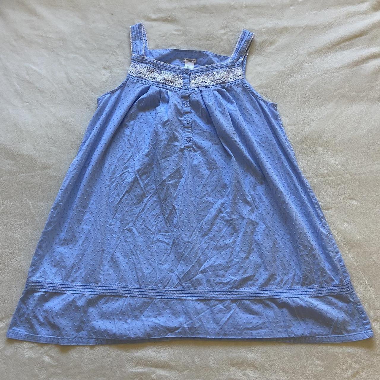 coquette lace detail baby blue nightgown sleepwear... - Depop