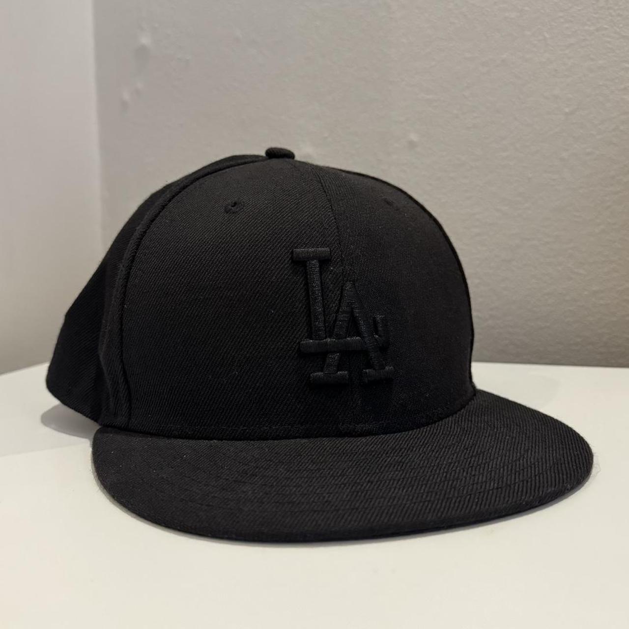 NEW ERA 59FIFTY CAP | BLACK ON BLACK LA DODGERS HAT - Depop