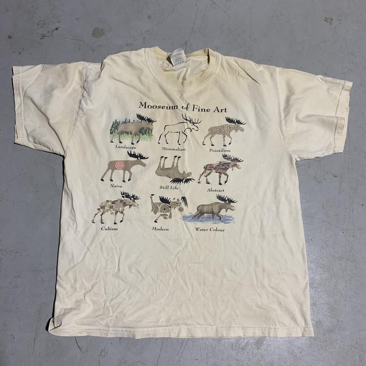 Mooseum of fine art shirt very worn look size... Depop