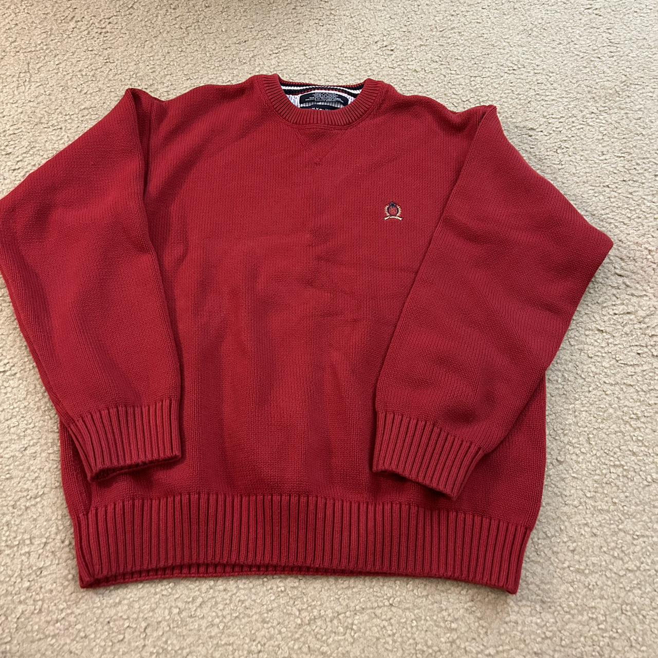 XL Tommy Hilfiger red sweater 🍷 no stains or holes - Depop