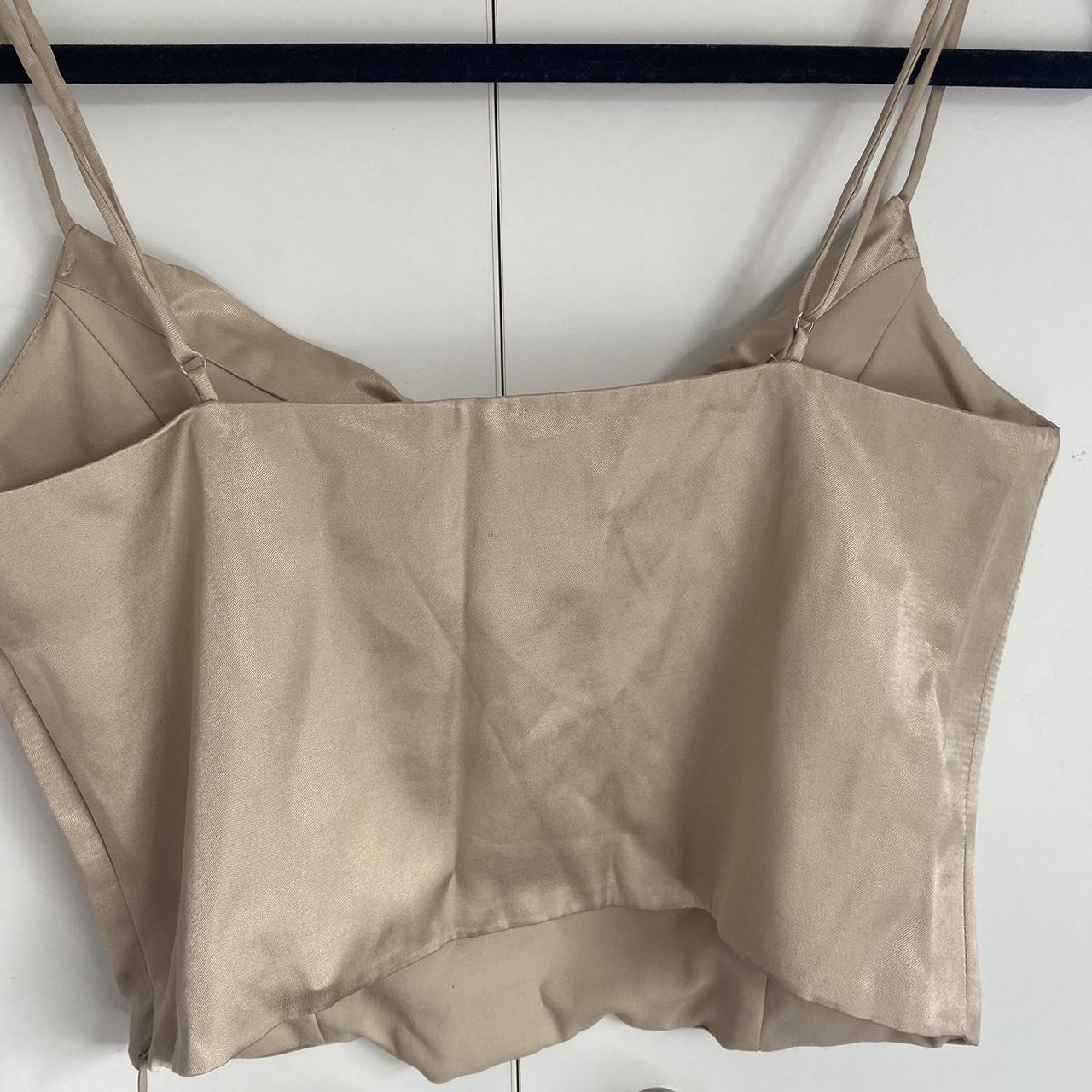 Zara Beige Satin Corset Top UK S. worn a couple of... - Depop