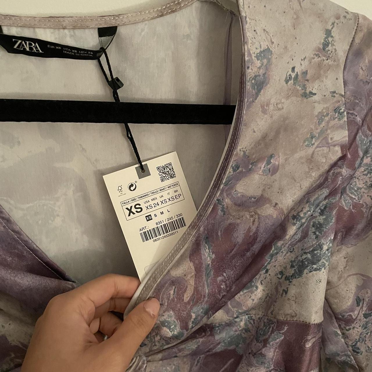 Zara Women's White and Purple Blouse (3)