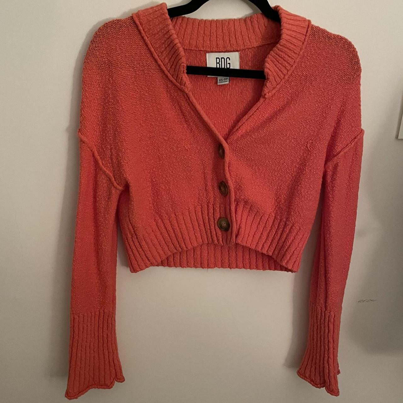 Urban Outfitters Women's Orange and Red Cardigan