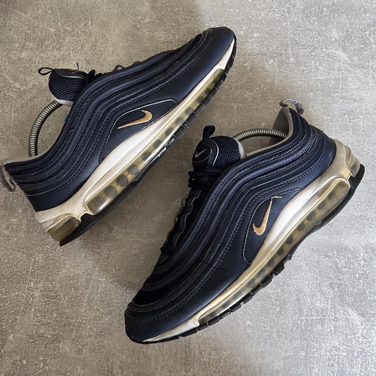 Air max 97 navy blue and gold best sale