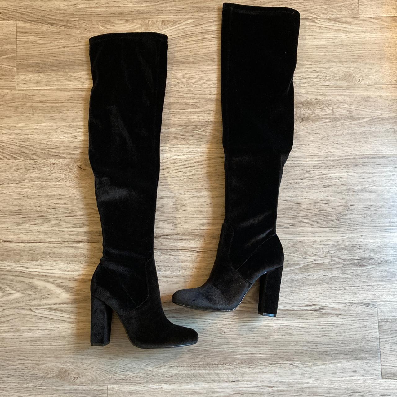 Chinese Laundry Brenda Black Velvet Over the Knee... - Depop