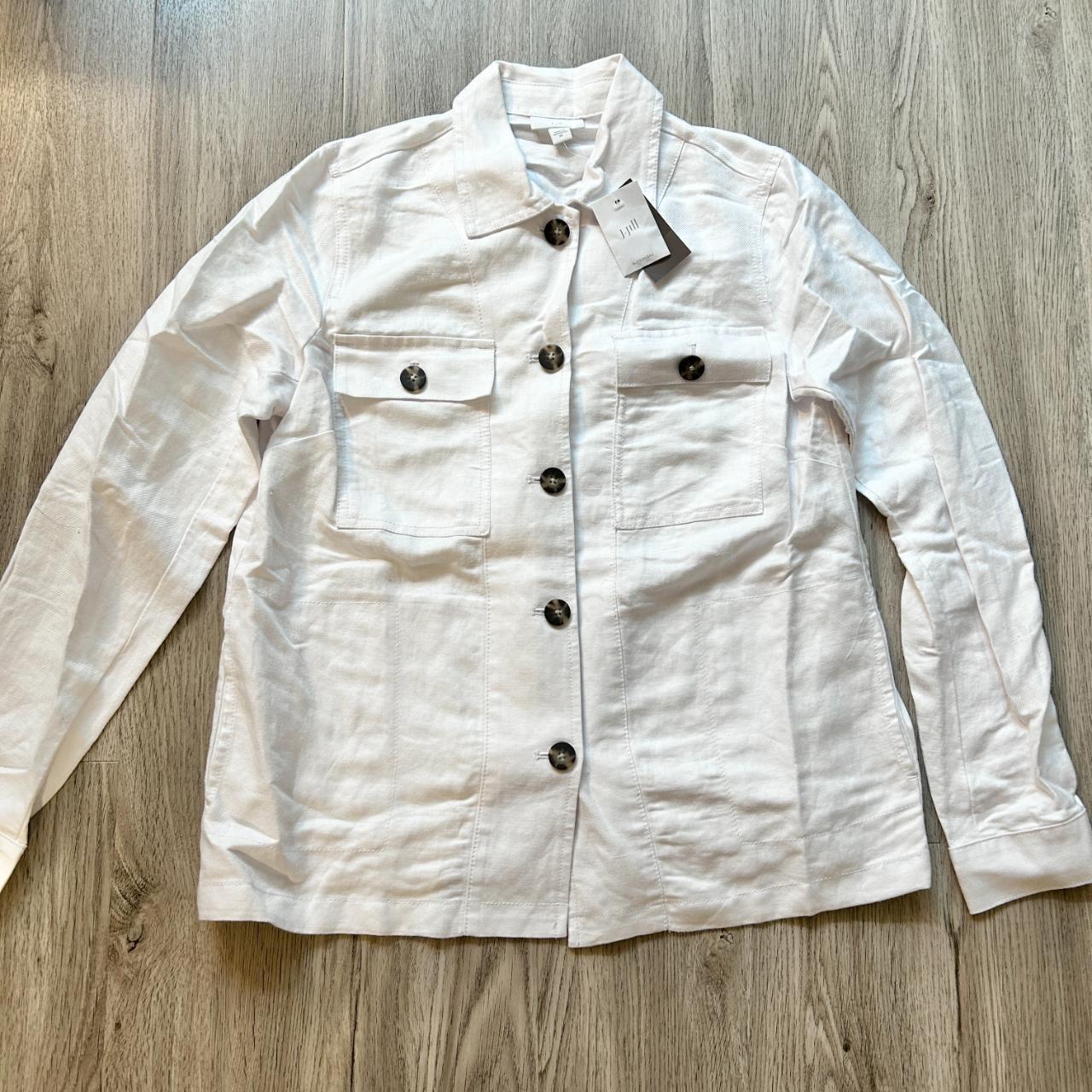 J. Jill Linen Button Down Shacket White Size XS Depop