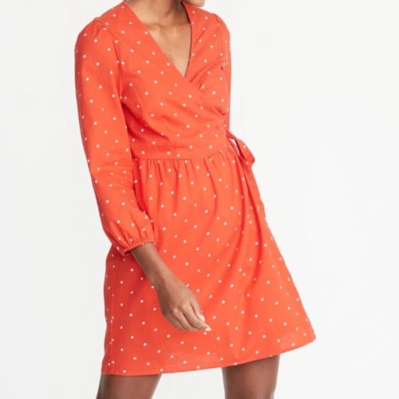 Old navy outlet red wrap dress