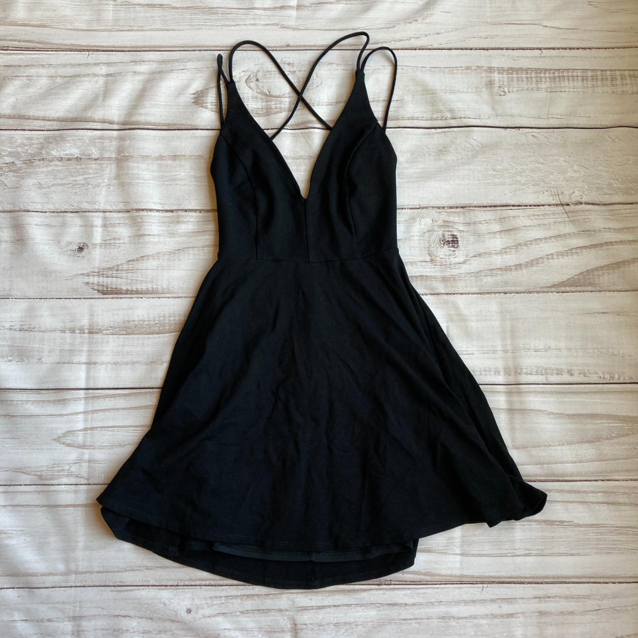 Black backless skater dress hotsell