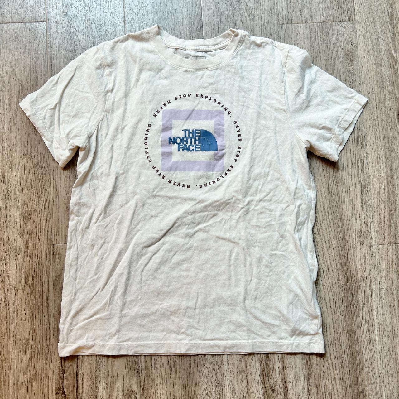 North Face Women's Graphic T-Shirt White Size M; - Depop