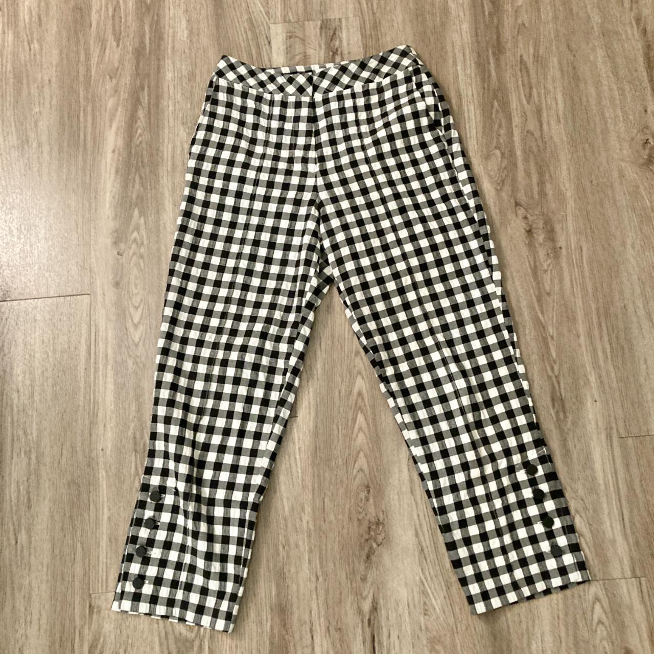 Topshop US size 8 high waisted capris check print  - Depop