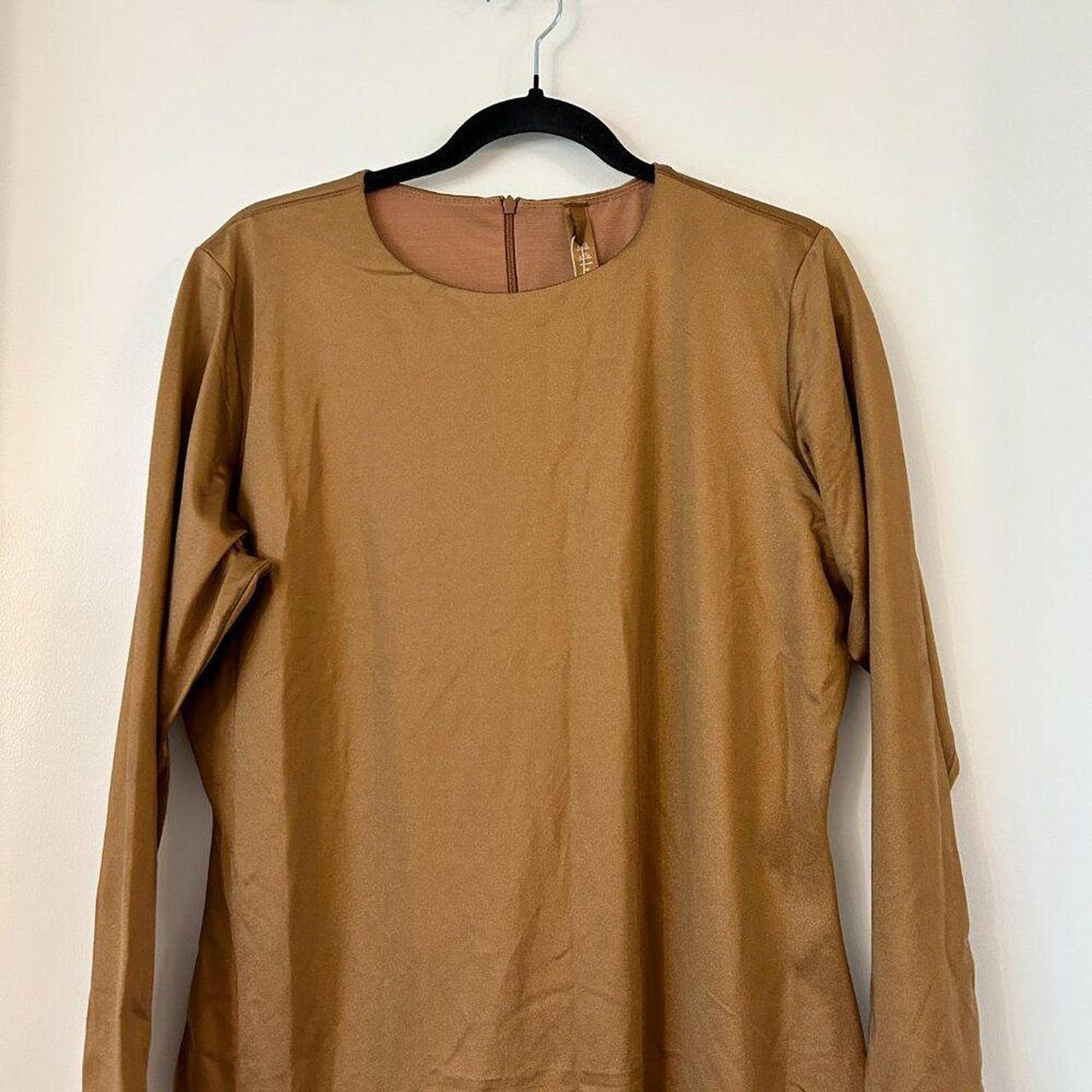 Skims All sale In One Scoop Neck Long Sleeve Onesie Caramel Size 4X