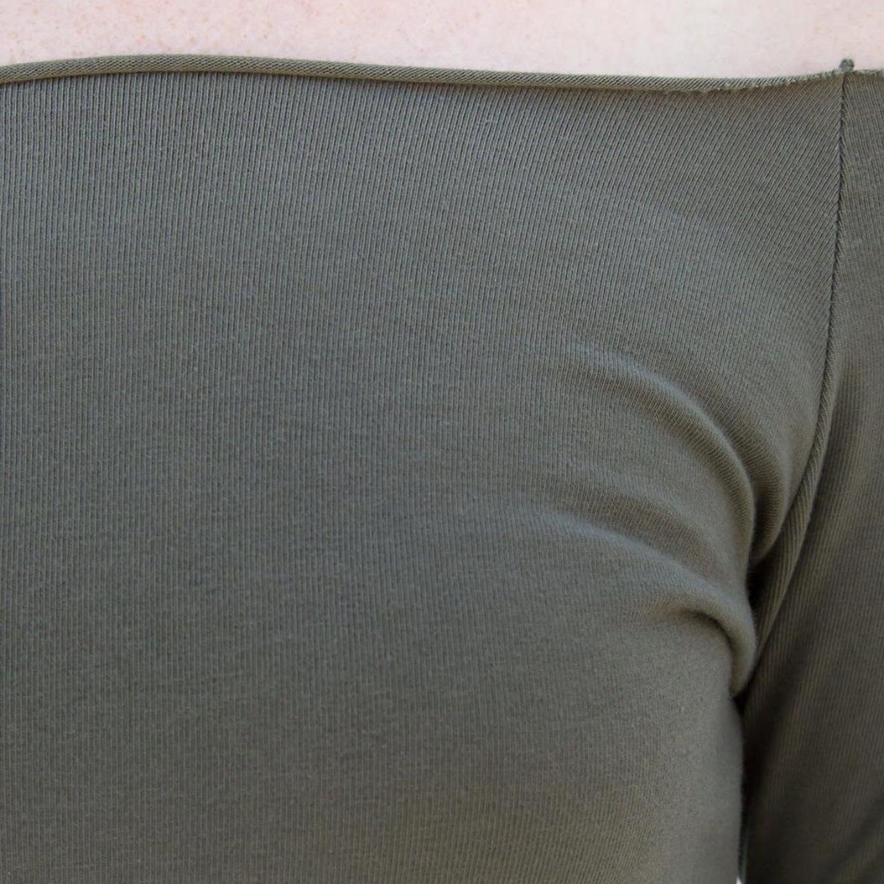 Brandy Melville Olive Green Off The Shoulder Long... Depop