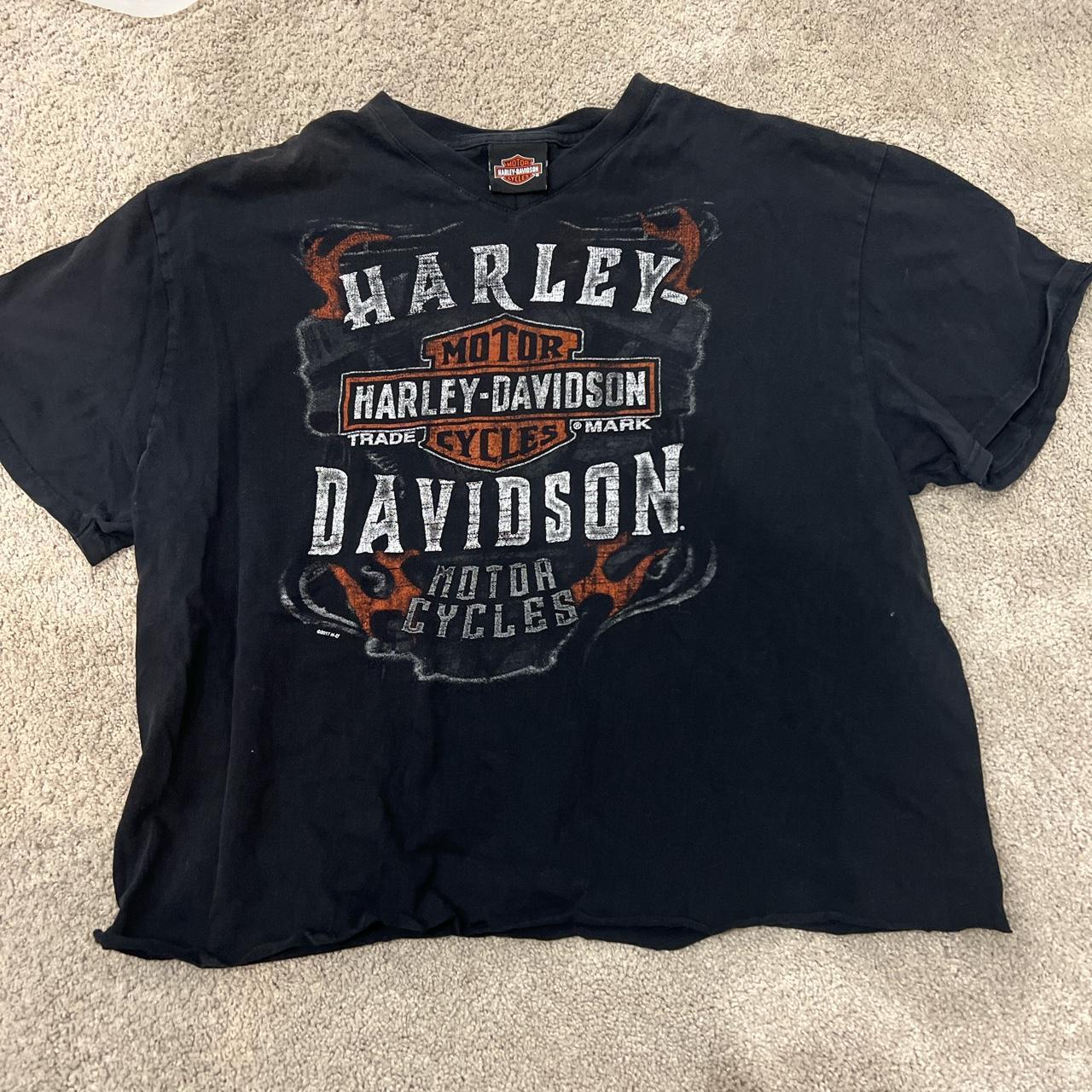 cropped harley davidson tee